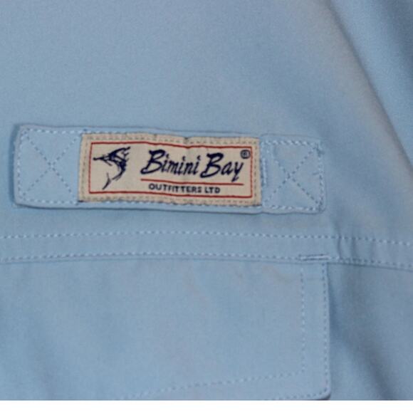 Bimini Bay Men's Size 2XL Blue Bimini Flats‎ II Short Sleeve Button Up Shirt - Picture 3 of 8